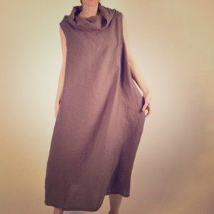 Bryn Walker Cowl Neck Tunic 100% Linen; Cap Sleeves